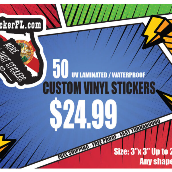 3x3 CUSTOM VINYL STICKER FOR ONLY $24.99